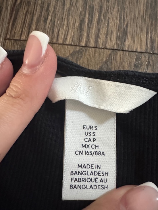 Women’s Black Ribbed Top - Picture 2 of 2